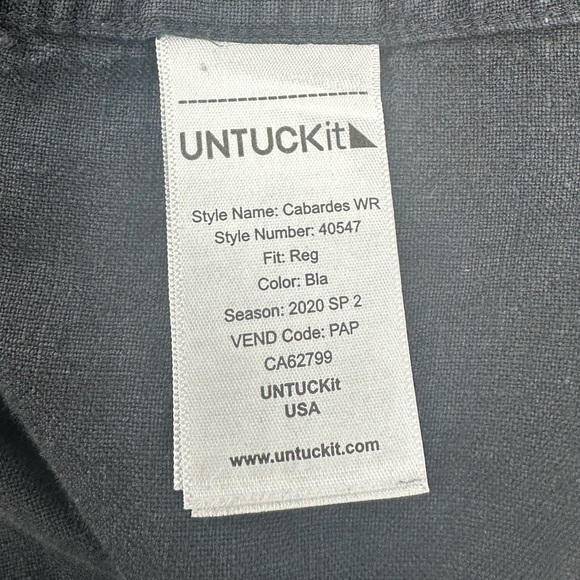 UNTICKit Wrinkle Resistant Linen Cabardes Black Long Sleeve Mens Size XXX Large - Picture 11 of 12